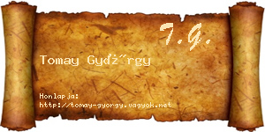 Tomay György névjegykártya
